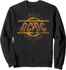 ACDC High Voltage Logo Distressed Rock Music Band Sweatshirt