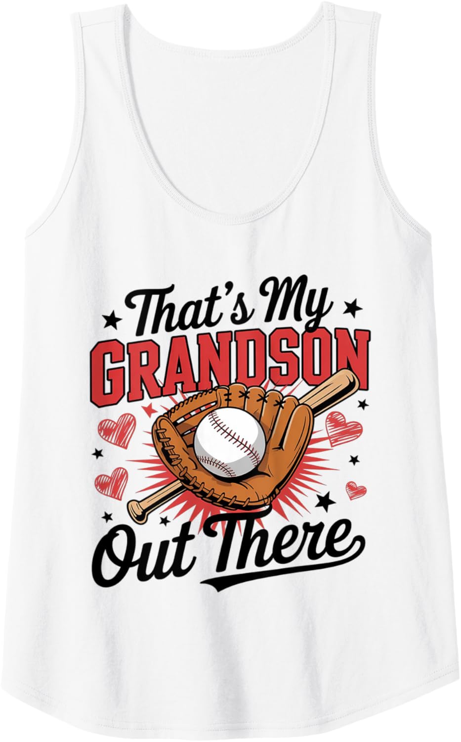 Womens That's My Grandson Out There Baseball Grandma for Ladies Tank Top