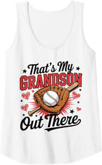 Womens That's My Grandson Out There Baseball Grandma for Ladies Tank Top