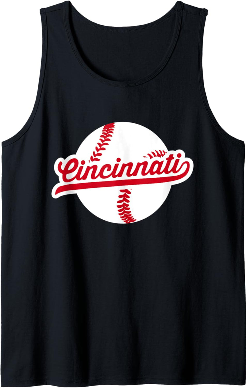 Cincinnati Baseball Vintage Ohio Pride Love City Red Tank Top