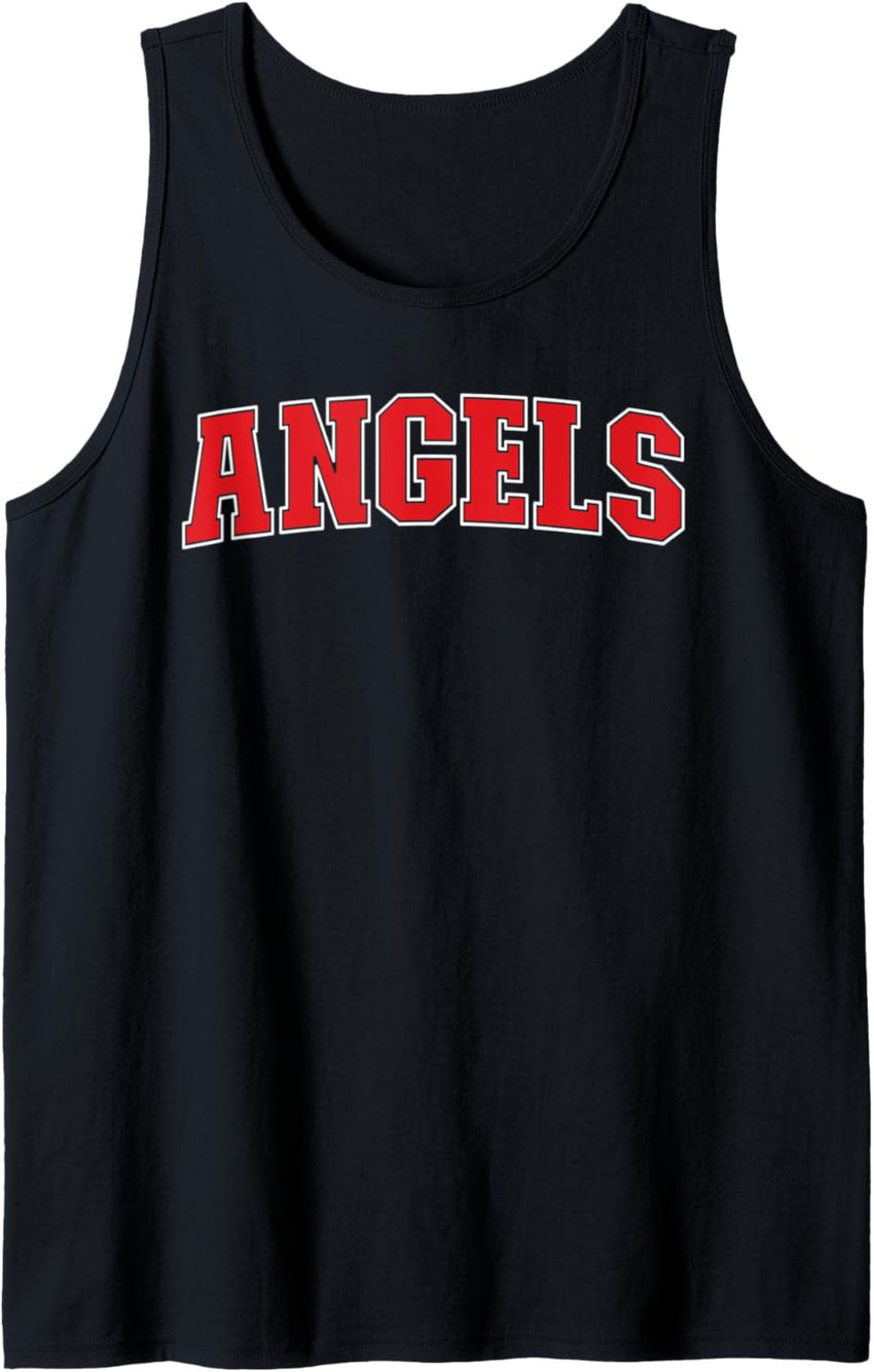 Angels California Souvenir Trip College Style Red Text Tank Top