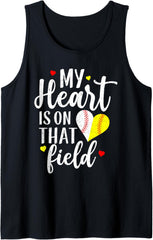 My Heart is on That Field Baseball Softball Mom Mothers Day Tank Top