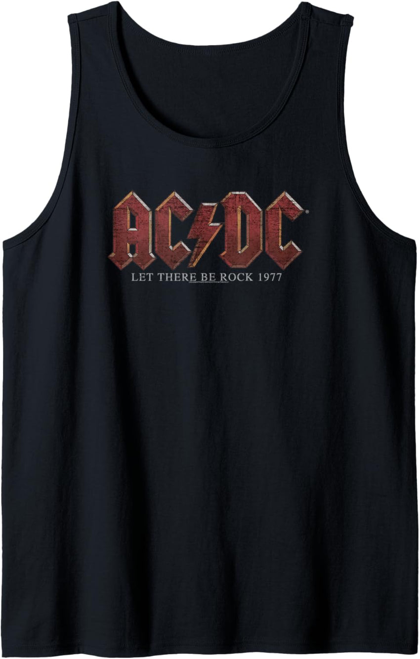 AC\/DC Let There Be Rock 1977 Title Text Tank Top