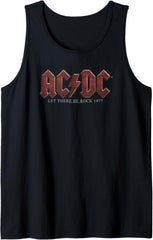 AC\/DC Let There Be Rock 1977 Title Text Tank Top