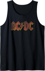 ACDC Distressed Red Logo Rock Music Band Tank Top