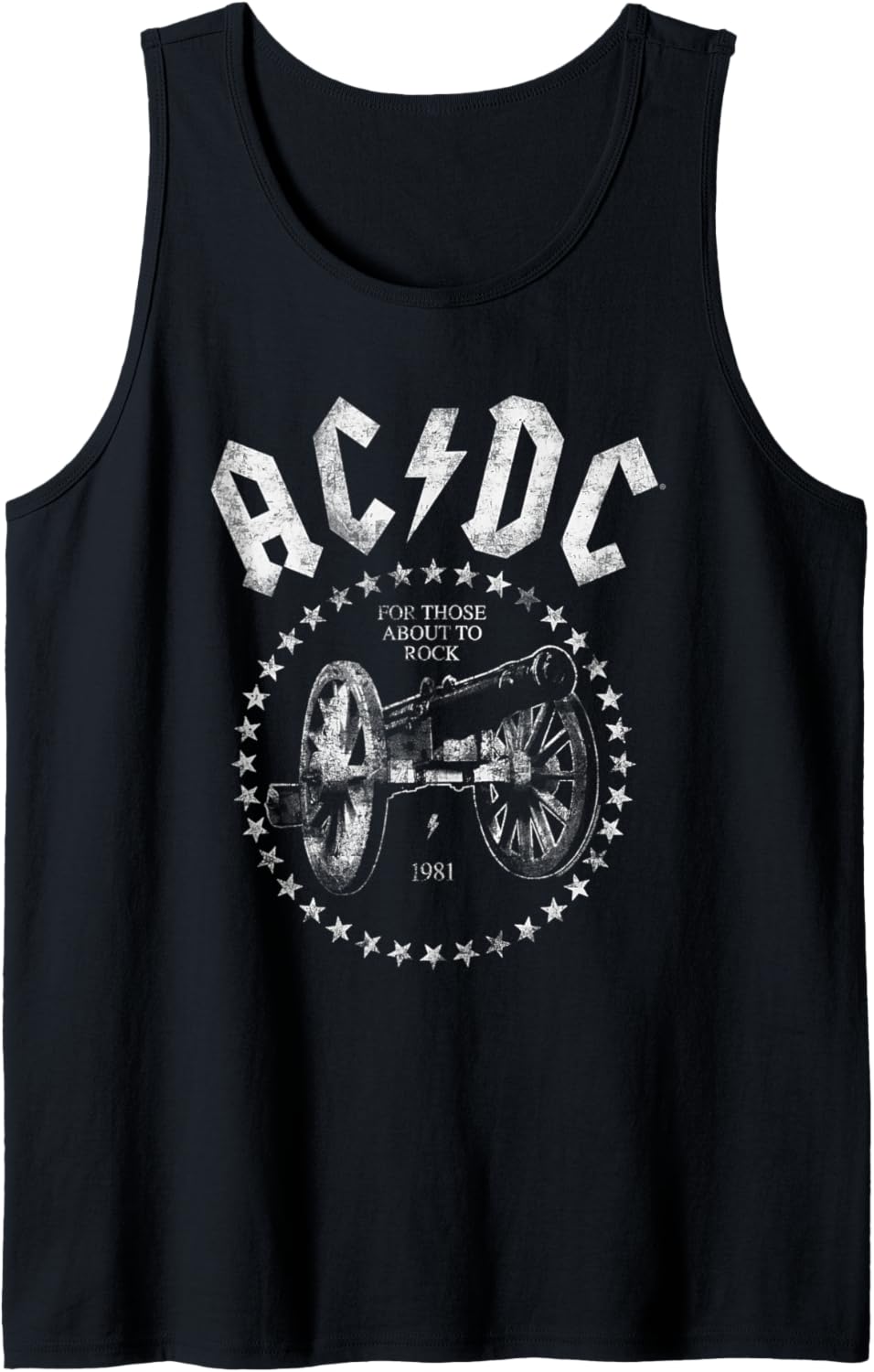 AC\/DC For Those About To Rock 1981 Distressed Cannon Tank Top
