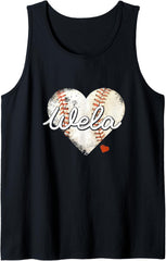 Baseball Wela Heart Baseball Grandma Mother's Day Tank Top