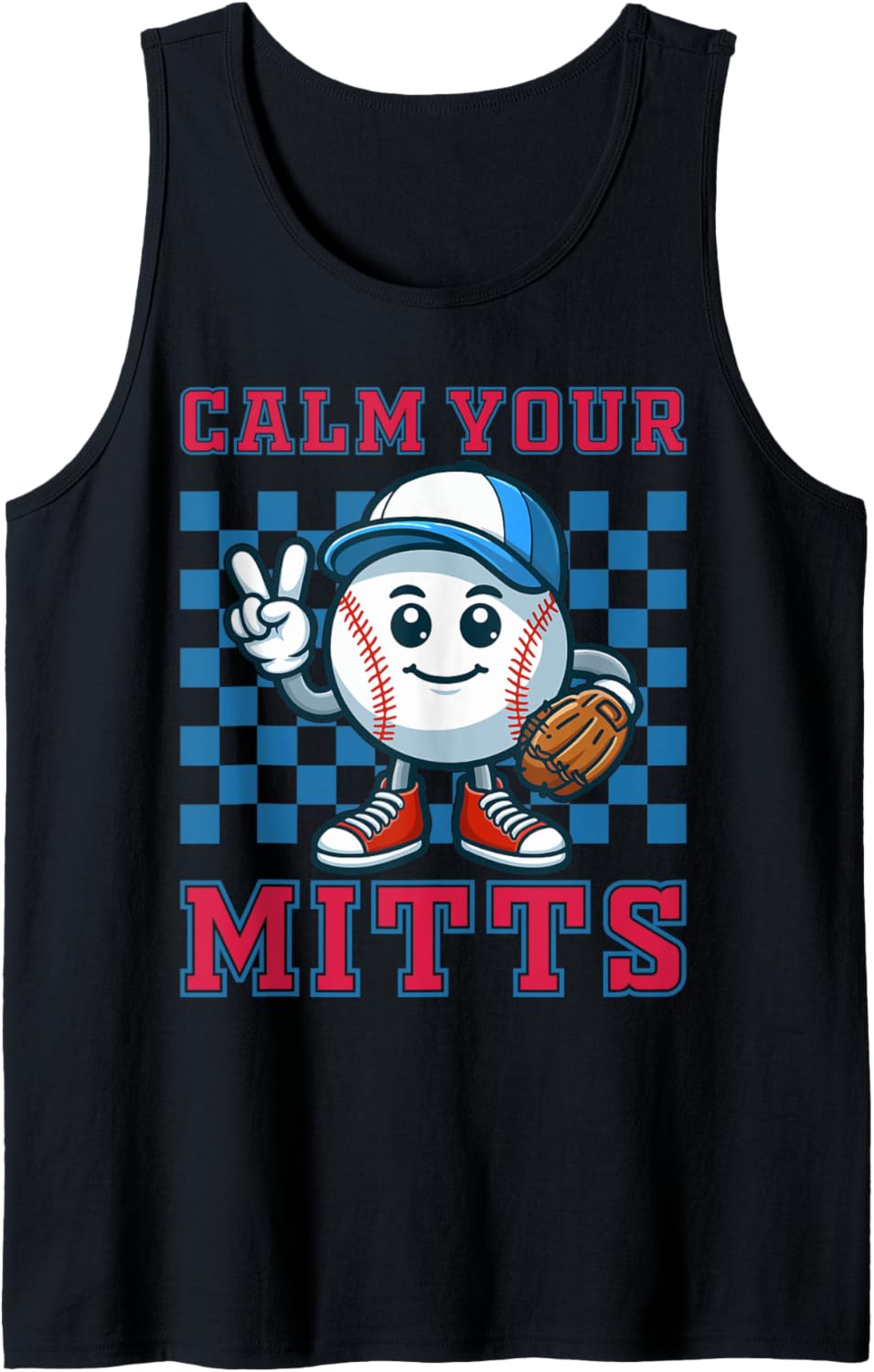 Calm Your Mitts Baseball Mom Baseball Fan Retro Game Days Tank Top