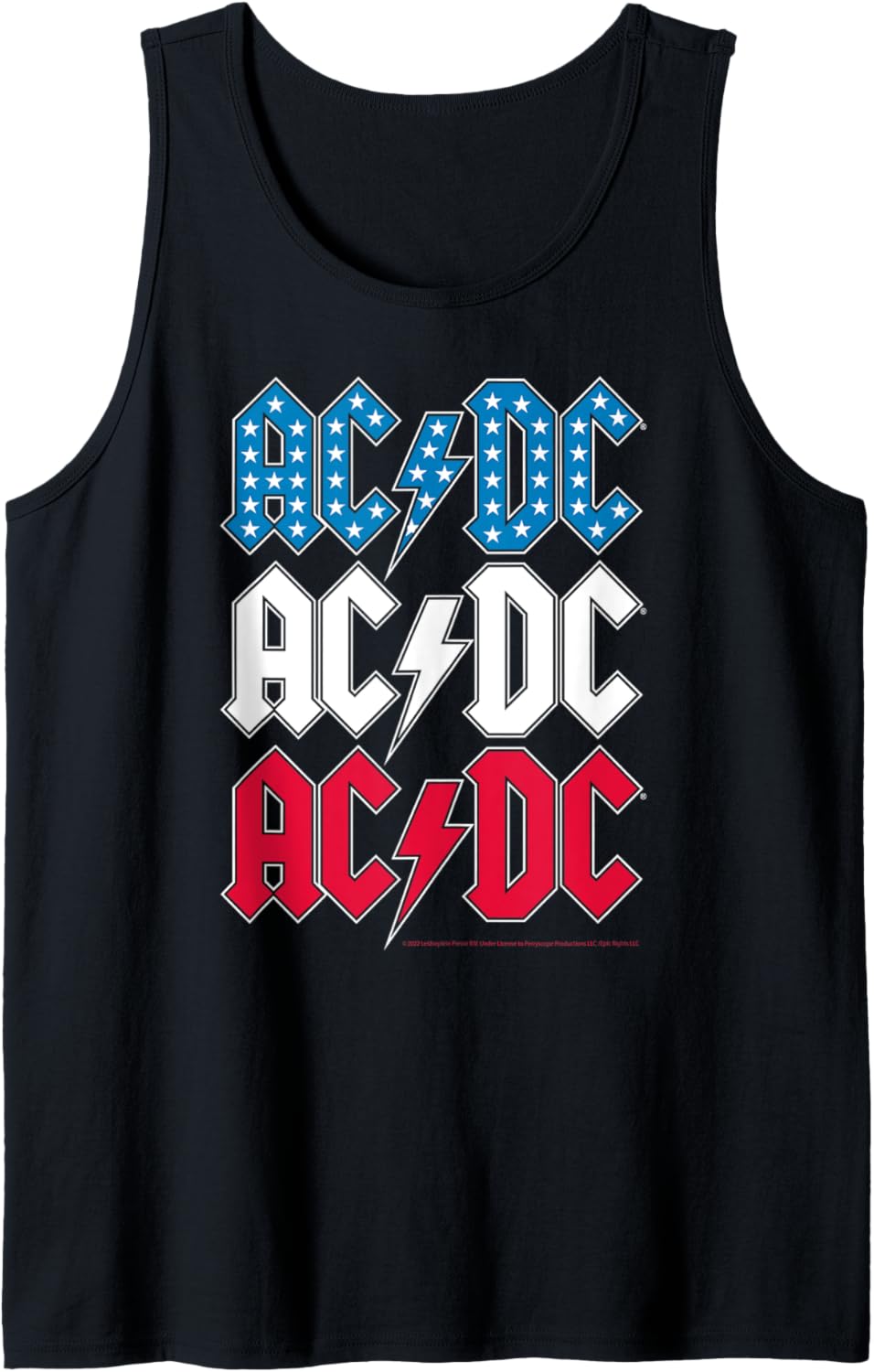 ACDC - Red White Blue Americana Stacked Logo Tank Top