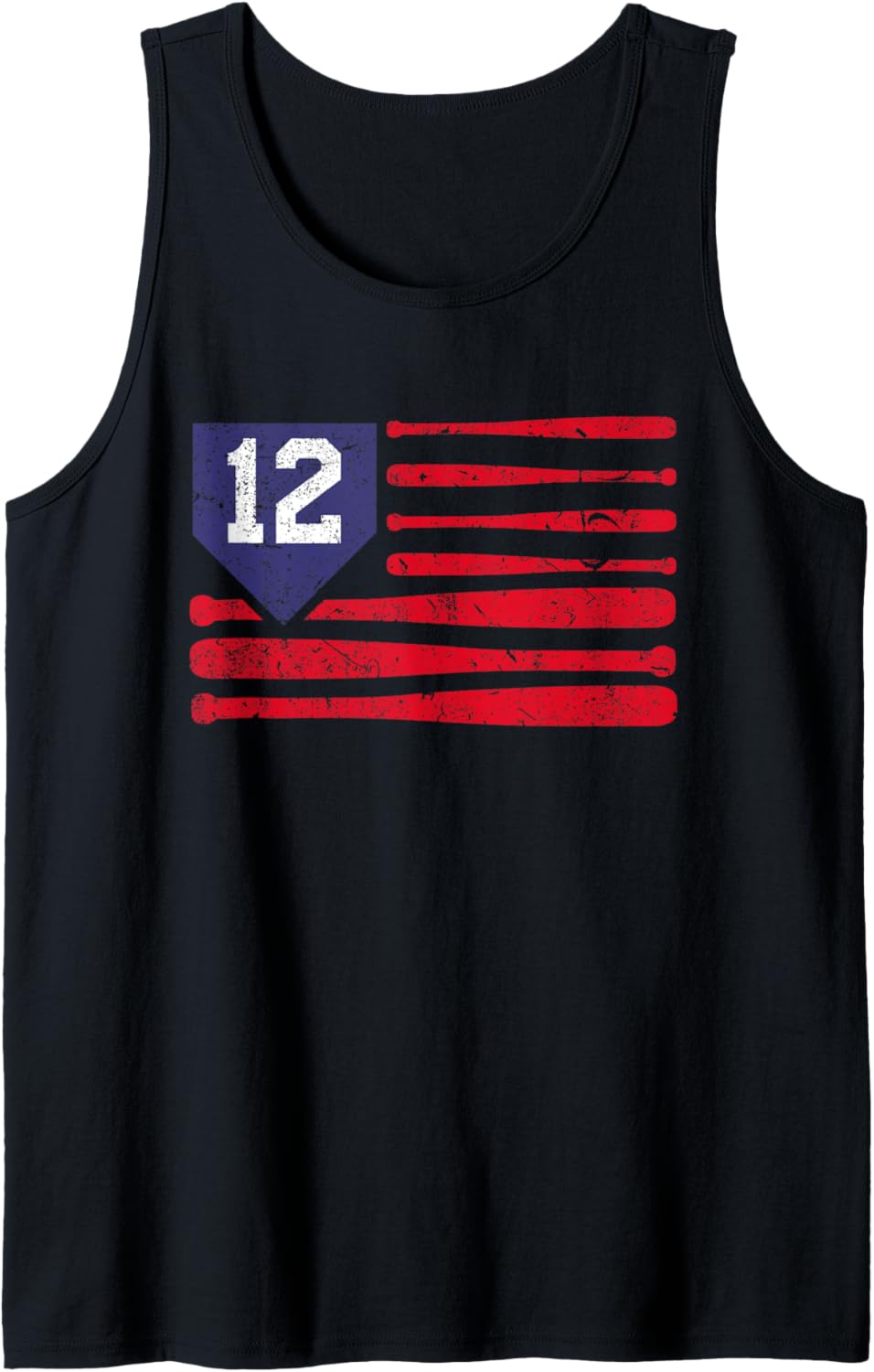 Vintage Baseball Fastpitch Softball 12 Jersey Number Tank Top