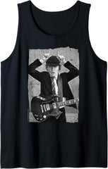 AC\/DC Rock Music Band Angus Young Distressed Photo Tank Top