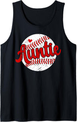 Auntie Of A Baseball Player Aunt Baseball Aunt Tank Top