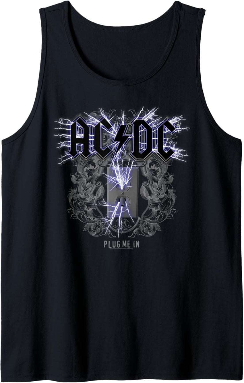 AC\/DC Plug Me In Lightning Filigree Tank Top