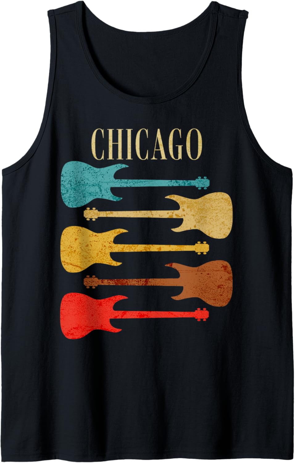 Chicago Concert Rock Music Festival Guitars Illinois Band IL Tank Top