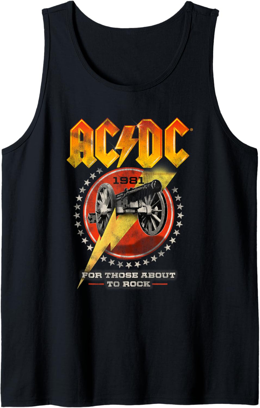 AC\/DC For Those About To Rock Distressed Cannon And Stars Tank Top