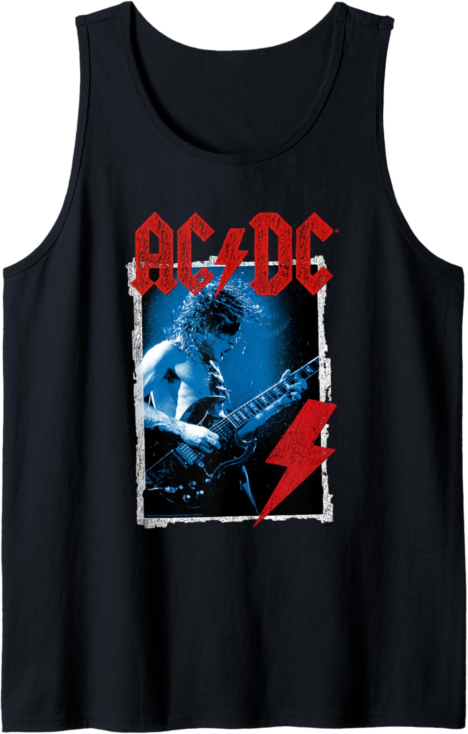AC\/DC Angus Young Blue Photo by Michael Putland Tank Top