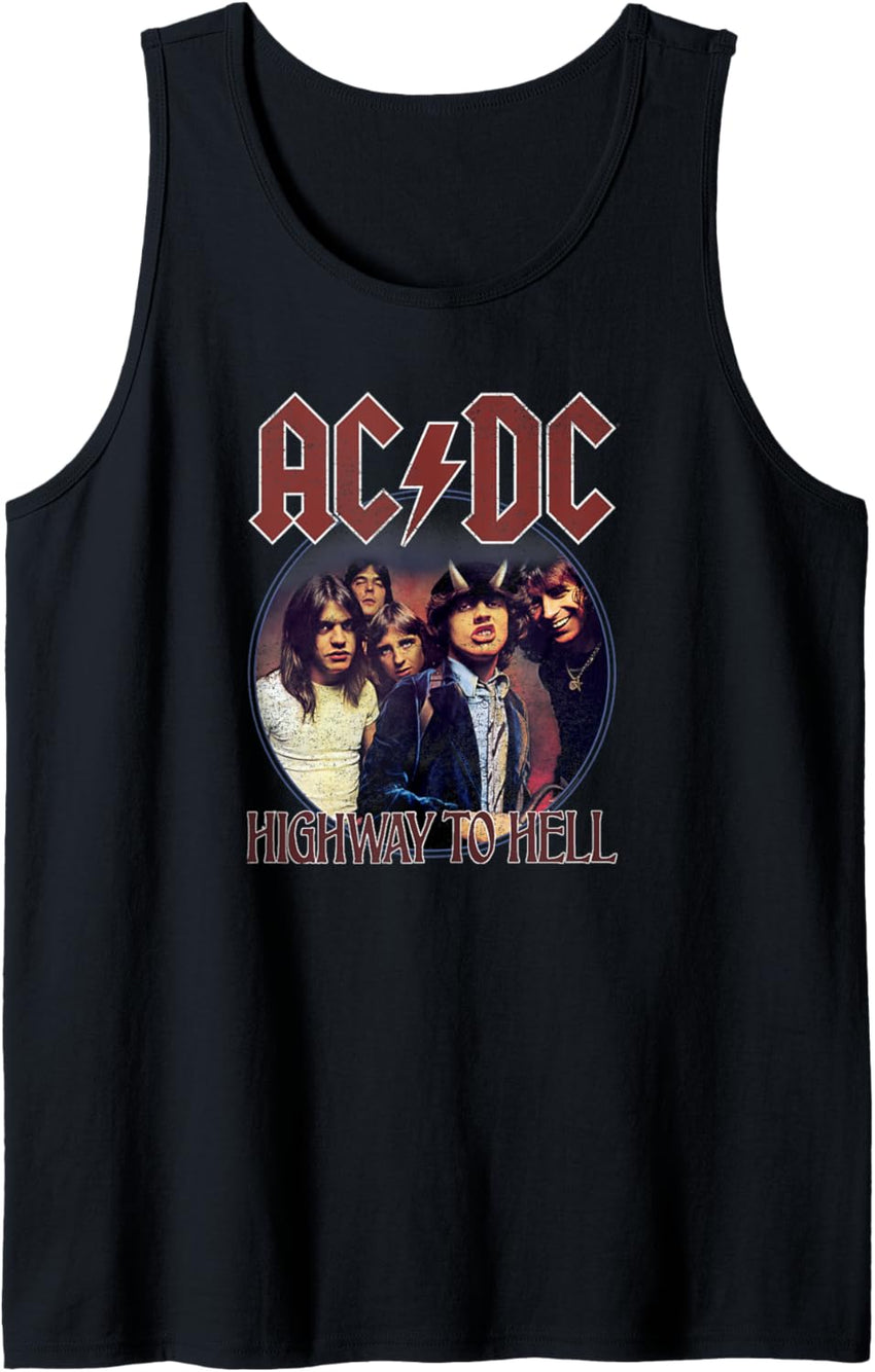 AC\/DC Rock Music Band Highway To Hell Circle Tank Top