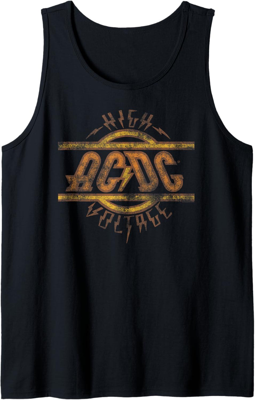 ACDC High Voltage Logo Distressed Rock Music Band Tank Top