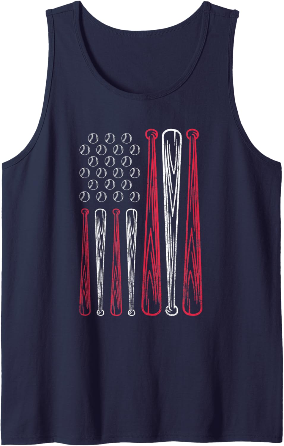 USA American Flag Baseball Red White Blue 4th of July Top Tank Top