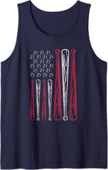 USA American Flag Baseball Red White Blue 4th of July Top Tank Top