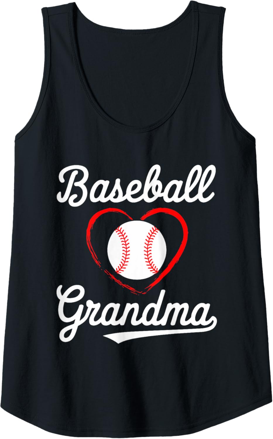Womens Baseball Grandma Shirt Women Baseball Heart Mothers Day Tank Top