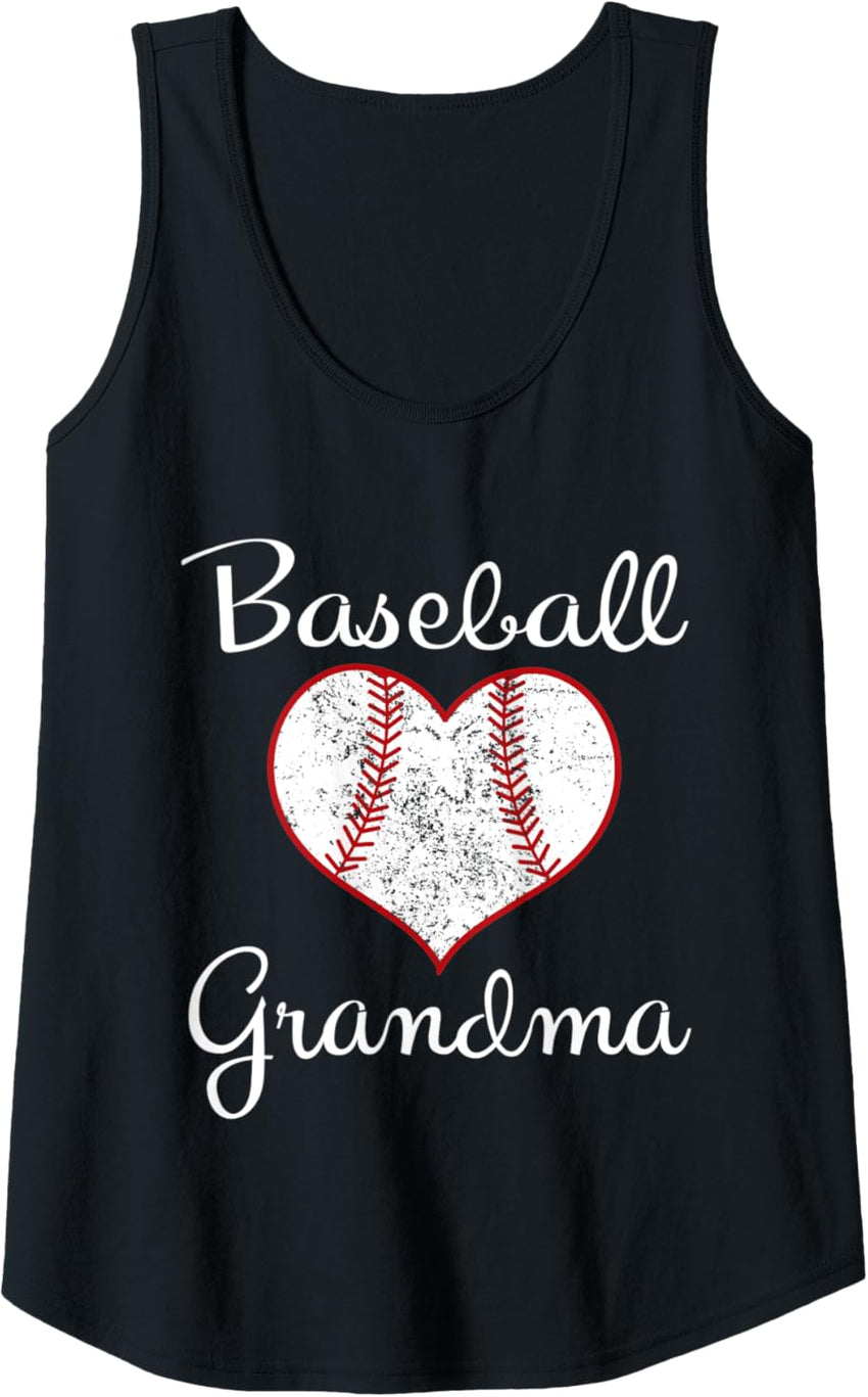 Womens Grandma Vintage Baseball Grandma Tank Top