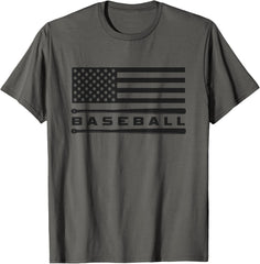 American Flag and Baseball Bat Baseball Apparel - Baseball