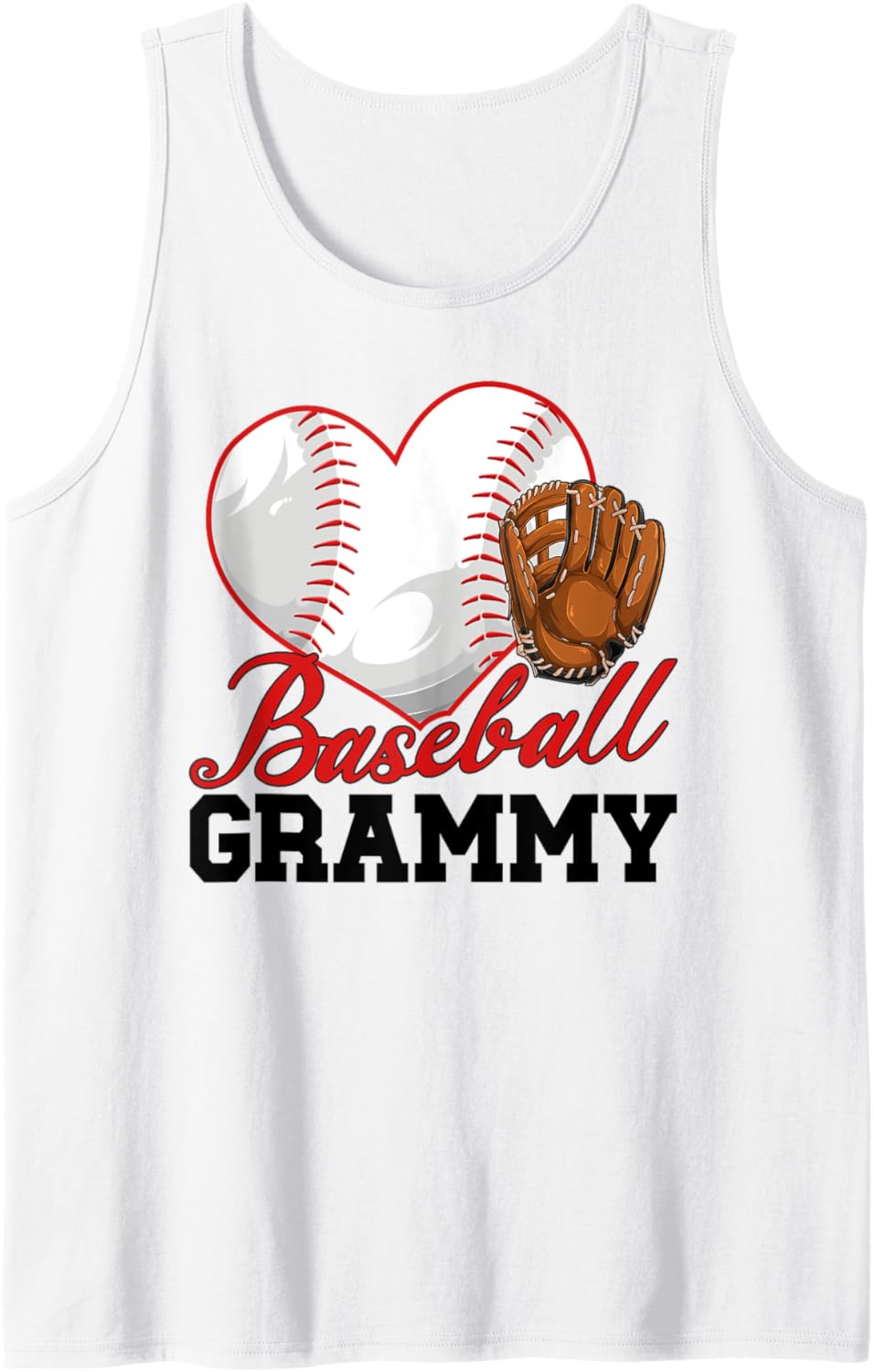 Baseball Grammy Heart Grammy Of A Baseball Player Grammy Tank Top