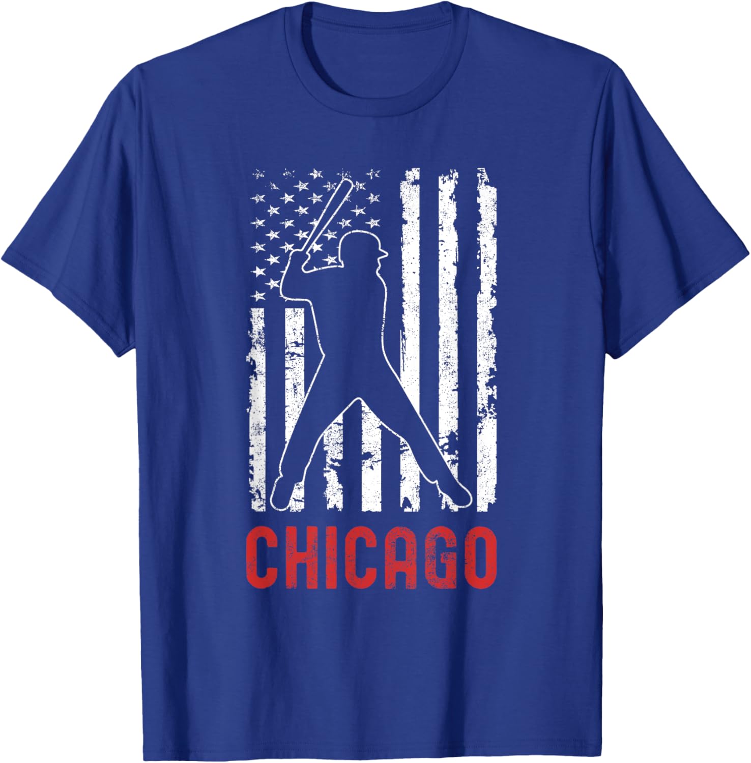 Chicago Illinois American Flag Baseball Weathered