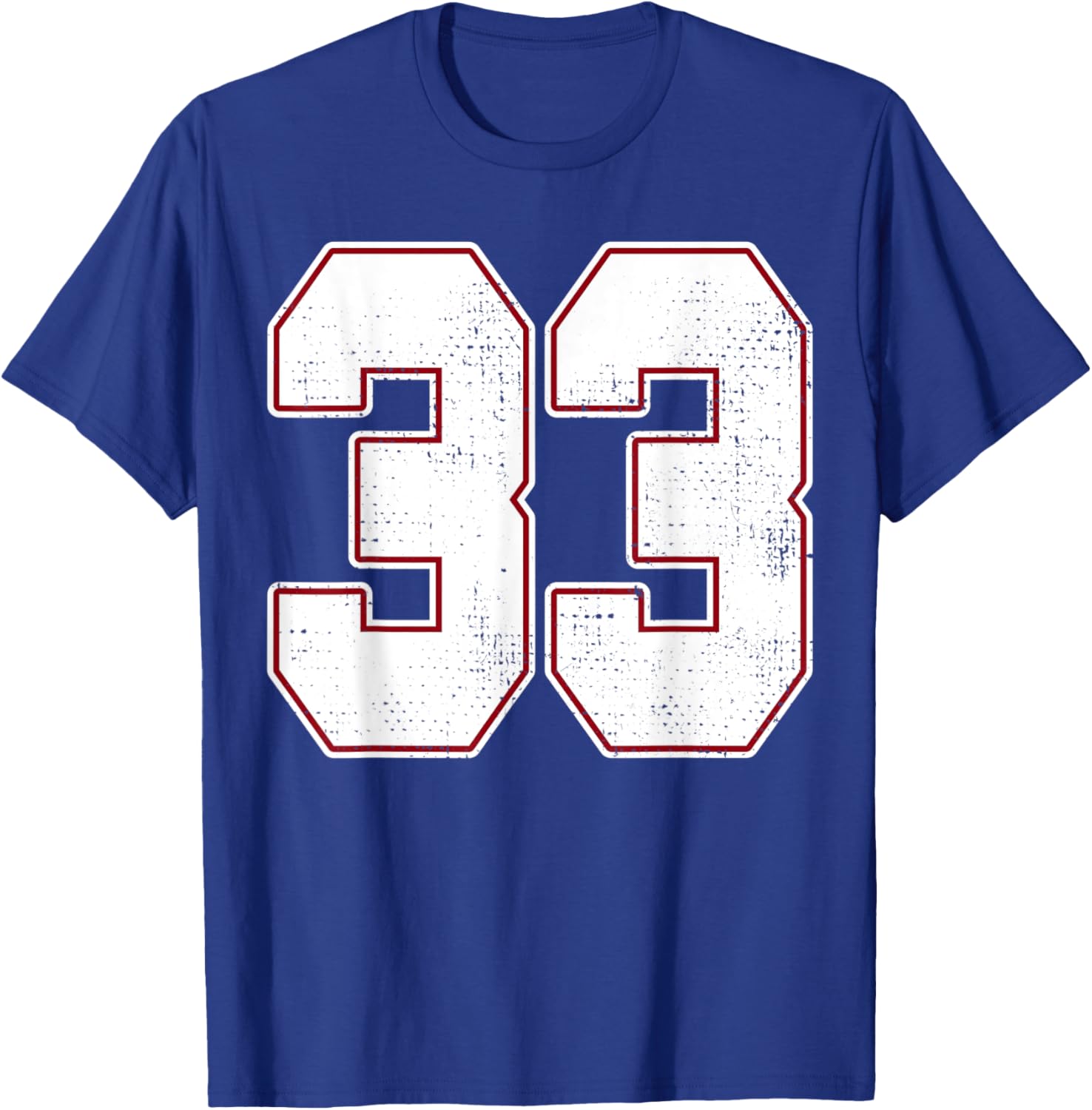 #33 Outline Number 33 Fan Varsity Sports Team Blue Jersey