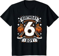 Kids 6th Birthday Boy 6 Year Old Boy Basketball Birthday Party