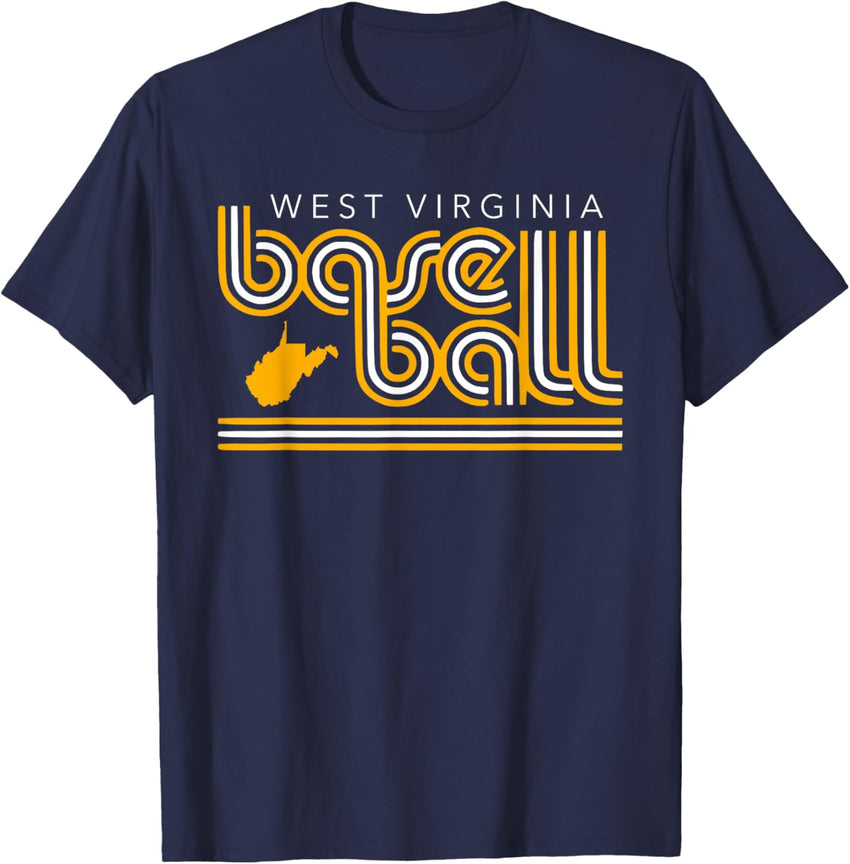 Retro Font West Virginia Baseball Player WV Ball Team Gear