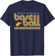 Retro Font West Virginia Baseball Player WV Ball Team Gear