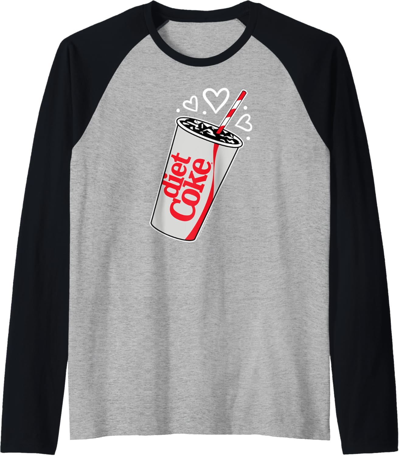 Coca-Cola - Diet Coke Heart Bubbles Raglan Baseball Tee