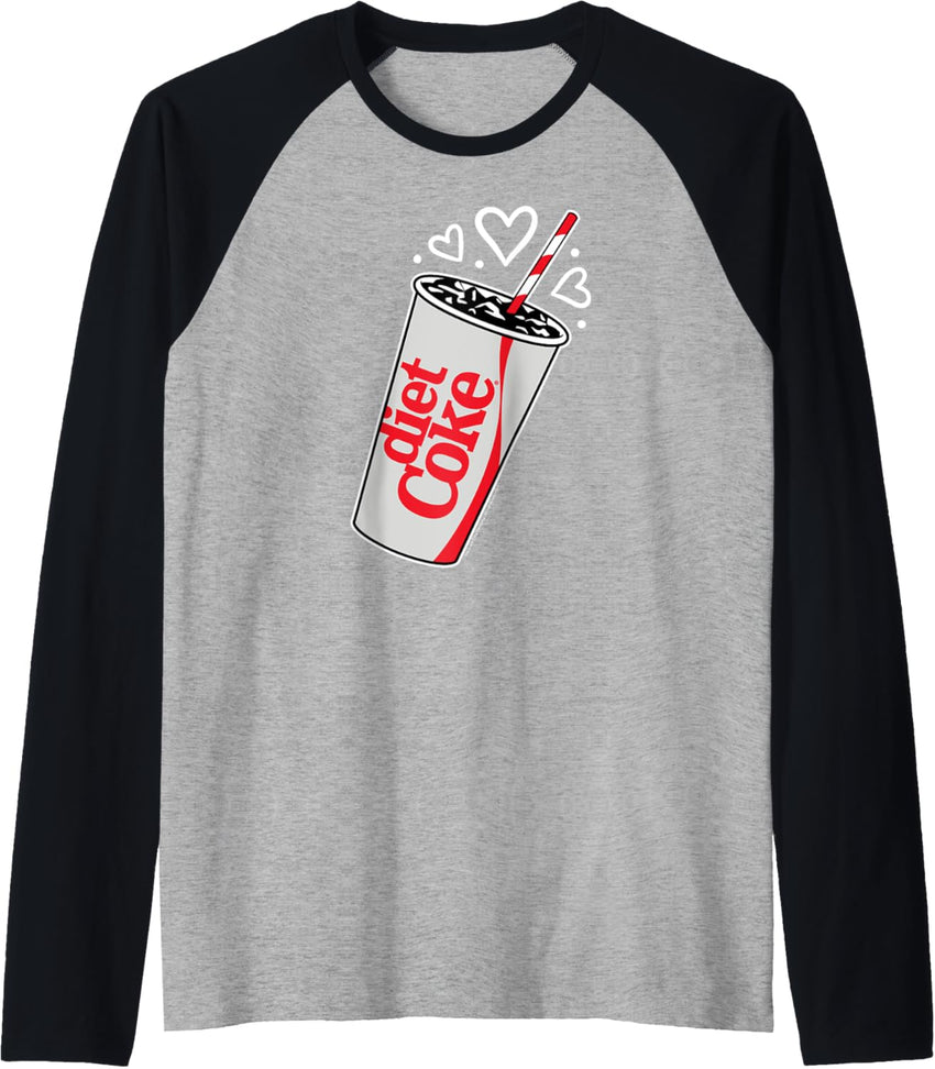 Coca-Cola - Diet Coke Heart Bubbles Raglan Baseball Tee