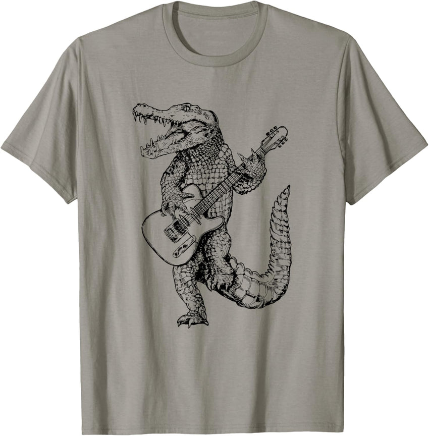 Alligator Playing Guitar Crocodile Guitarist Rock Musician