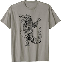 Alligator Playing Guitar Crocodile Guitarist Rock Musician