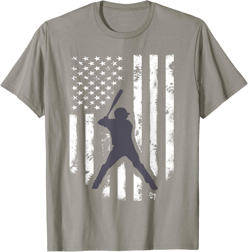 American Flag Baseball Shirt Cool Distressed Jersey Gift Tee