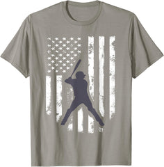American Flag Baseball Shirt Cool Distressed Jersey Gift Tee