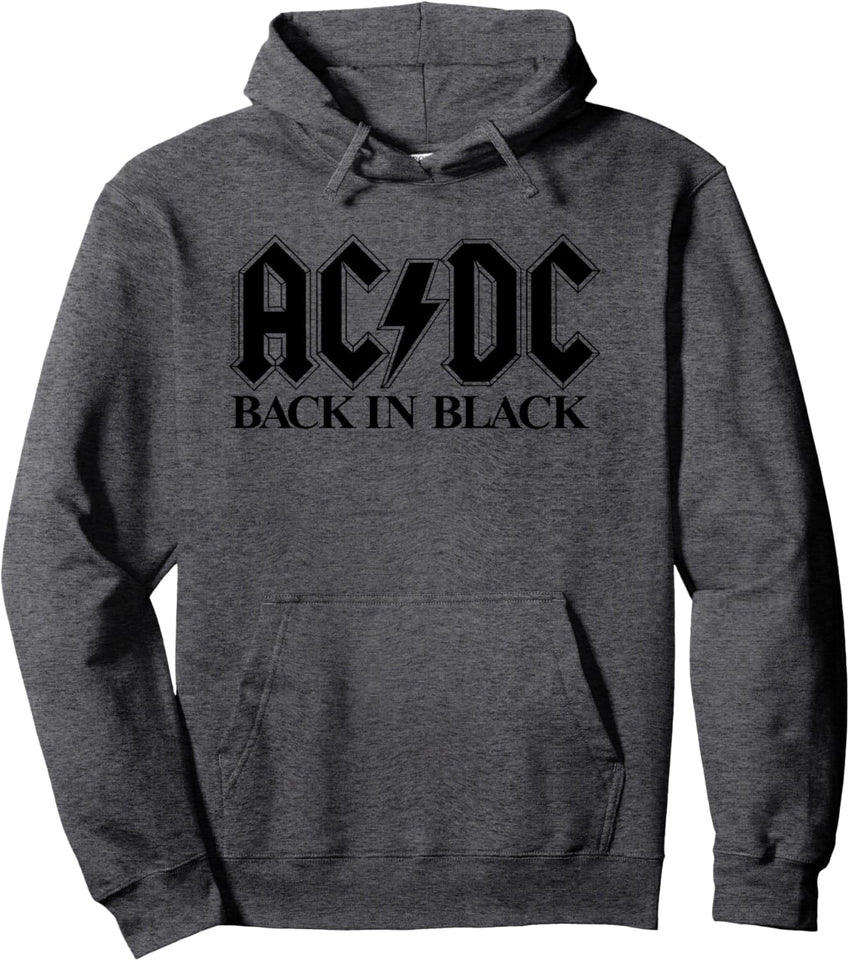 AC\/DC Rock Music Band Back In Black Logo Pullover Hoodie