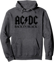 AC\/DC Rock Music Band Back In Black Logo Pullover Hoodie