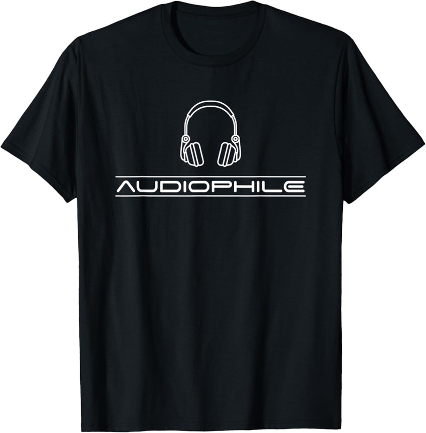 Audiophile T Shirt - Headphones, Hi Fi, Vinyl Record, Music