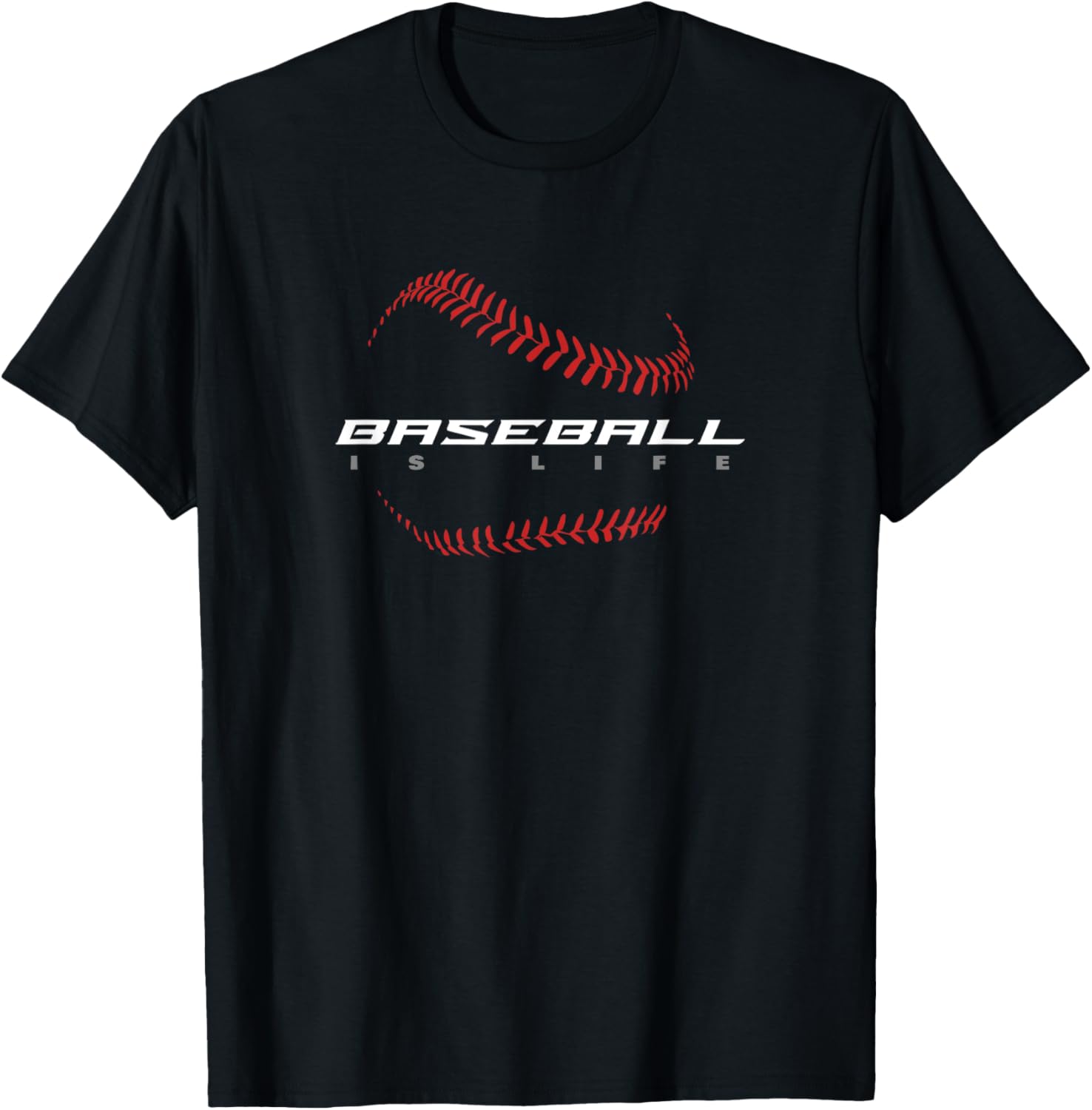 Baseball - Baseball is Life \/ Fan - Stylish Baseball T-Shirt, Small, Black