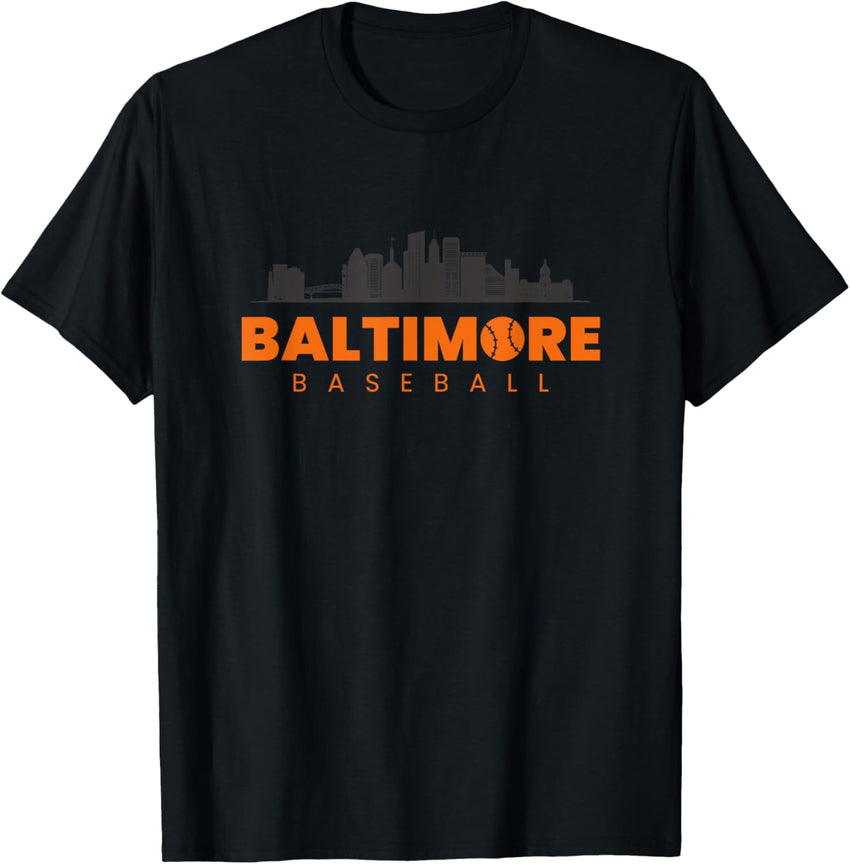 Baltimore Baseball Minimalist City Skyline Baseball Lover