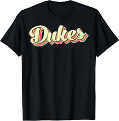 Dukes TShirt Retro Art Baseball Font Vintage