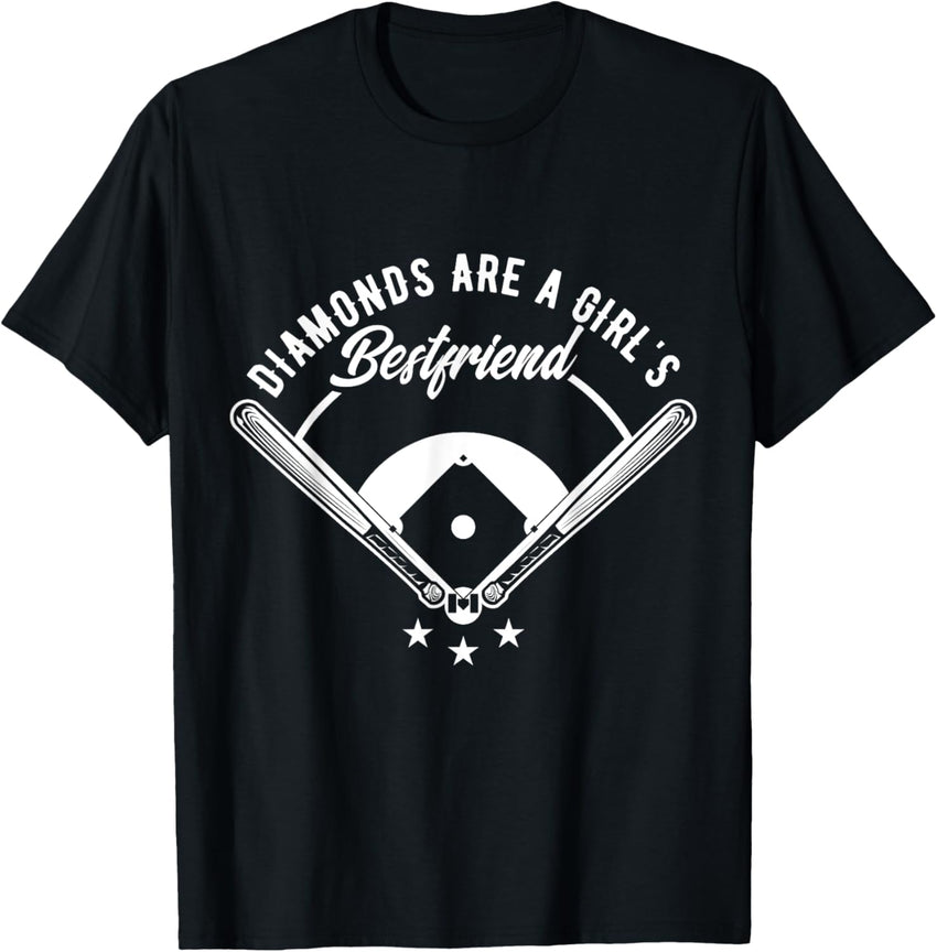 Diamonds Are A Girl's Best Friend Shirt, Softball Tee