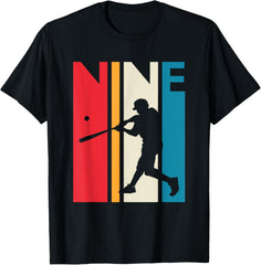 9th Birthday Gift Nine Vintage Baseball Birthday 9 Year Old