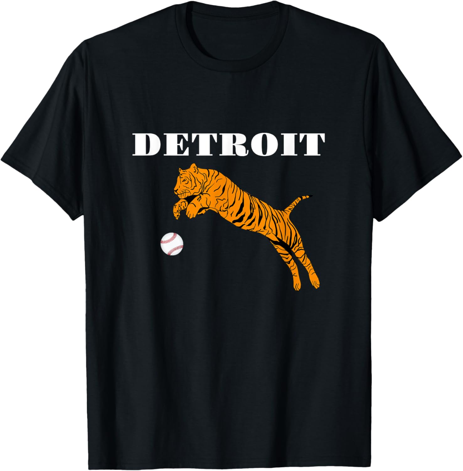 Distressed Tiger Mascot Tshirt Detroit Hometown Baseball Fan