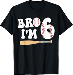 Baseball 6th Birthday Boy Bro I\u2019m 6 Year Old Six Party