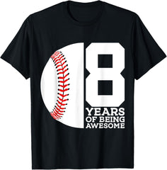 8 YEARS OF BEING AWESOME 8TH BIRTHDAY BASEBALL